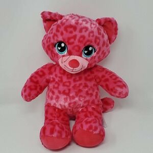 BAB Sweet Scents Leopard Cat 17" Plush Stuffed Animal Pink Hearts Valentines Day